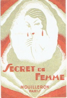 Carte Parfum SECRET DE FEMME De MOUILLERON - Style ART DECO - Anciennes (jusque 1960)