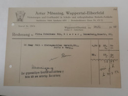 Rechnung Allemagne, Artur Monning, Wuppertal Elberfeld 1942 - 1900 – 1949