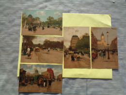 Paris - Lot De 5 Cartes - Illustrateur Loir Luigi - Marché - Rue De Lyon - Square Montholon - Beau Lot - - Loir