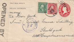 Etats Unis Entier Postal  Pour L'Allemagne 2 Censures Différentes 1918 - 1901-20