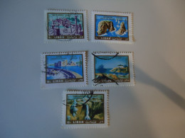 LIBAN  LEBANON USED 5 STAMPS  LANDSCAPES - Lebanon