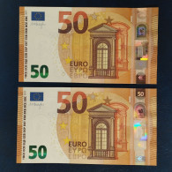 EURO SPAIN 50 V015A1 VB DRAGHI UNC, PAIR CORRELATIVE RADAR2 - 50 Euro