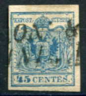 LOMBARDY-VENETIA 1854 Arms 45 Cmi Machine Paper  Used  Michel 5y - Usados