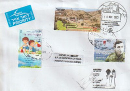 2023. Mount Hermon Ski Resort, Letter Jerusalem To Andorra, With Arrival Illustrated Arrival Postmark - Lettres & Documents
