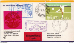 Postal History Cover: Brazil Football Stamps From SSs And Copernic On Cover - Storia Postale