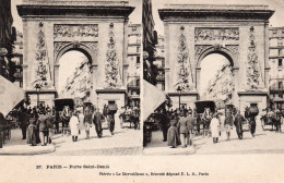 Paris - Carte Stéréoscopique - Porte Saint Denis - Cartoline Stereoscopiche