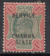 1r MH SERVICE, Chamba 1903 - 1905, Edward Series SGO31, British India, - Chamba