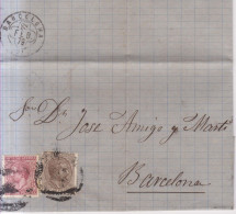 Año 1878 Edifil 192-188 Alfonso XII  Carta  Matasellos Bilbao Julian Maria De Aguirre - Briefe U. Dokumente