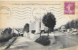 CPA Eragny Monument Aux Morts Route De Conflans Et Route Nationale - Eragny