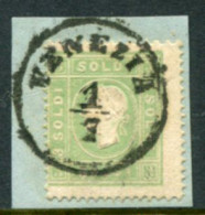 LOMBARDY-VENETIA 1862 Franz Joseph 3 Soldi Green, Used On Piece  Michel 8 II. - Usados