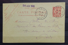 11 - 23 // France - Entier Postal "Mouchon" De Port Saïd - Egypte Du 24 Août 1906 à Destination De Paris - Storia Postale