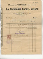 FACTURE TIMBREE COMPAGNIE SINGER DE MACHINES A COUDRE -  MADRID 1916 - España