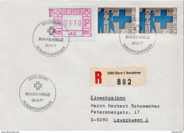 Postal History: Switzerland Registered Cover With Automat Stamp ( NO 1) And Blaues Kreutz Cancel - Timbres D'automates