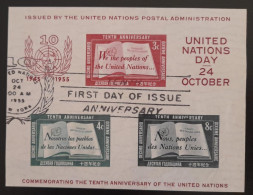 SD)1945, NEW YORK, COMMEMORATING THE TENTH ANNIVERSARY OF THE UNITED NATIONS - Andere & Zonder Classificatie