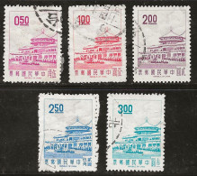 Taiwan 1968 N°Y.T. :  5 Valeurs Série 591A à 594A Obl. - Gebruikt