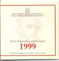 ITALIA REPUBBLICA DIVISIONALE ZECCA DELLO STATO CON ARGENTI VITTORIO ALFIERI ANNO 1999 FDC - Jahressets & Polierte Platten