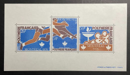 POLYNESIE 1976 - NEUF * / MH - BLOC BF 3 - Sc 136a - JEUX OLYMPIQUES MONTREAL - CV 107 EUR - Hojas Y Bloques