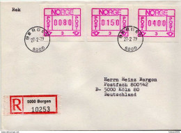 Postal History: Norway R Cover With Automat Stamps - Automaatzegels [ATM]