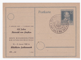 GM (000716) Ganzsache P965 Mit Privaten Zudruck "Erste Niedersedlitzer Briefmarkenschau" 10/ 11. Jan. 1948 Mit SST - Entiers Postaux