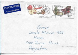 SWEDEN YEAR 2005 CIRCULATED COVER POSTED TO ARGENTINA FRUITS FOOD ON STAMPS - Storia Postale