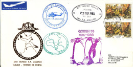 South Africa Paquebot Cover Cape Town Posted At Sea 22-9-1987 M.V. S.A. Agulhas 51 Voyage With A Lot Of Postmarks - Storia Postale