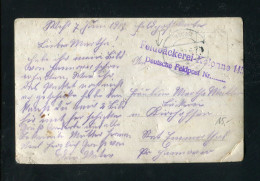 "DEUTSCHES REICH" 1917, AK "Soldatengruppe" Per Feldpost, L2 "Feldbaeckerei.Kolonne 145", Stegstempel "Feldpost" (2401) - Feldpost (portvrij)