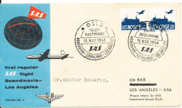 Norway First SAS Flight Copenhagen - Greenland - Los Angeles 15-11-1954 - Lettres & Documents