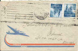 Spain Air Mail Cover Sent To Denmark Franked With 2 Stamps Ano Santo Compostelano - Lettres & Documents