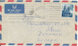 Spain Air Mail Cover Sent To Denmark Single Franked Ano Santo Compostelano Stamp - Storia Postale