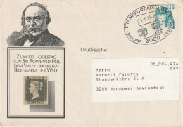 Prepayed Envelope, Sir Rowland Hill, Send From Frankfurt A Main To Hannover Davenstedt - Enveloppes Privées - Oblitérées