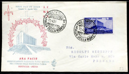 FDC Trieste - VENETIA Viaggiata 1951 ARA PACIS - Marcophilie