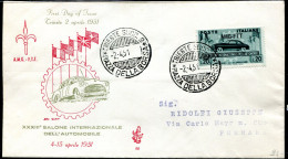 FDC Trieste - VENETIA Viaggiata 1951 Salone Auto - Poststempel
