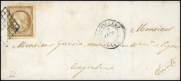Obl. 1a - 10c. Bistre-brun Obl. Grille S/lettre Locale Frappée Du CàD D'ANGOULEME - CHARENTE Du 1er Octobre 1851. TB. - 1849-1850 Ceres