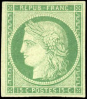 * 2 - 15c. Vert. Grande Fraîcheur Postale. Belles Marges. SUP. R. - 1849-1850 Cérès