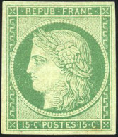 * 2 - 15c. Vert. Grande Marges. SUP. - 1849-1850 Ceres