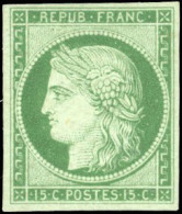 (*) 2 - 15c. Vert. SUP. - 1849-1850 Cérès