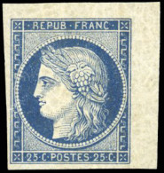 * 4a - 25c. Bleu Foncé. Coin De Feuille. SUP. R. - 1849-1850 Ceres