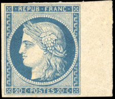 (*) 8 - 20c. Bleu S/jaunâtre Dit "DURRIEU". Nuance Très Vive. Non émis. BdeF. SUP. R. - 1849-1850 Ceres