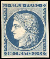 * 8a - 20c. Bleu Foncé Dit ''MARQUELET''. SUP. - 1849-1850 Cérès