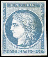 * 8b - 20c. Bleu S/azuré Dit ''ASTRUC''. Non émis. SUP. - 1849-1850 Ceres