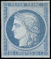 * 8b - 20c. Bleu Clair S/azuré Dit "ASTRUC". Non émis. SUP. - 1849-1850 Cérès