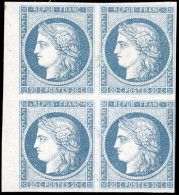 * 8b - 20c. Bleu S/azuré. Non émis. Bloc De 4. BdeF. SUP. RR. - 1849-1850 Cérès