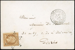 Obl. 9 - 10c. Bistre-jaune Obl. étoile S/lettre Locale Avec Correspondance De A. Dantier, Archéologue, Frappée Du CàD De - 1852 Luigi-Napoleone