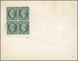 Obl. 11 - 1c. Olive, Bloc De 4, Obl. S/imprimé Daté De 1861 Frappée Du CàD De LA BASTIDE ROUAIROUX De 1861. SUP. - 1853-1860 Napoléon III.