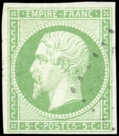 Obl. 12a - 5c. Vert-jaune Pâle. Très Légère Oblitération. SUP. - 1853-1860 Napoléon III.