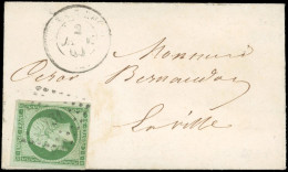 Obl. 12b - 5c. Vert Foncé Obl. PC S/lettre Locale. B. - 1853-1860 Napoleon III
