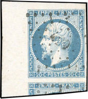 Obl. 14A - 20c. Bleu. Obl. BdeF. Grandes Marges. SUP. - 1853-1860 Napoleone III