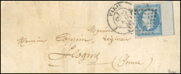 Obl. 14Ai - 20c. Bleu, BdeF Avec Filet D'encadrement, Obl. étoile S/lettre Frappée Du CàD De PARIS Du 23 Mars 1858 à Des - 1853-1860 Napoleone III