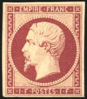 ** 18a - 1F. Carmin Foncé. Impression Fine. Grande Fraîcheur Postale. SUP. - 1853-1860 Napoleon III