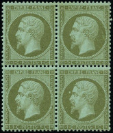 * 19a - 1c. Vert Bronze. Bloc De 4. SUP. - 1862 Napoléon III.